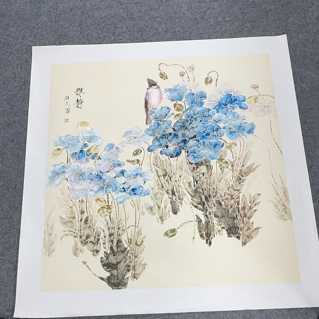 国画68*68纯手绘于往之