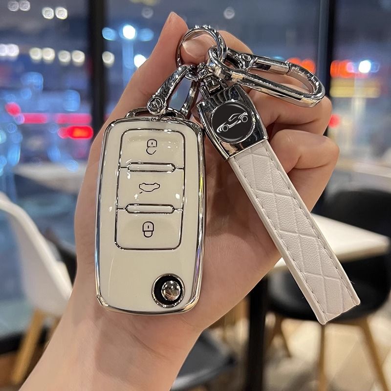 适用大众钥匙套途观l桑塔纳速腾朗逸id3宝来polo高尔夫8探岳扣壳