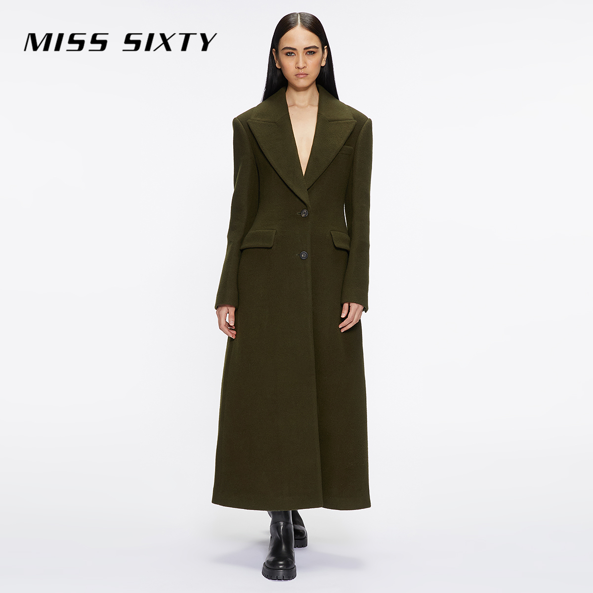 【妙妙专属】【杨幂同款】Miss Sixty冬季新款毛呢大衣女气质长款外