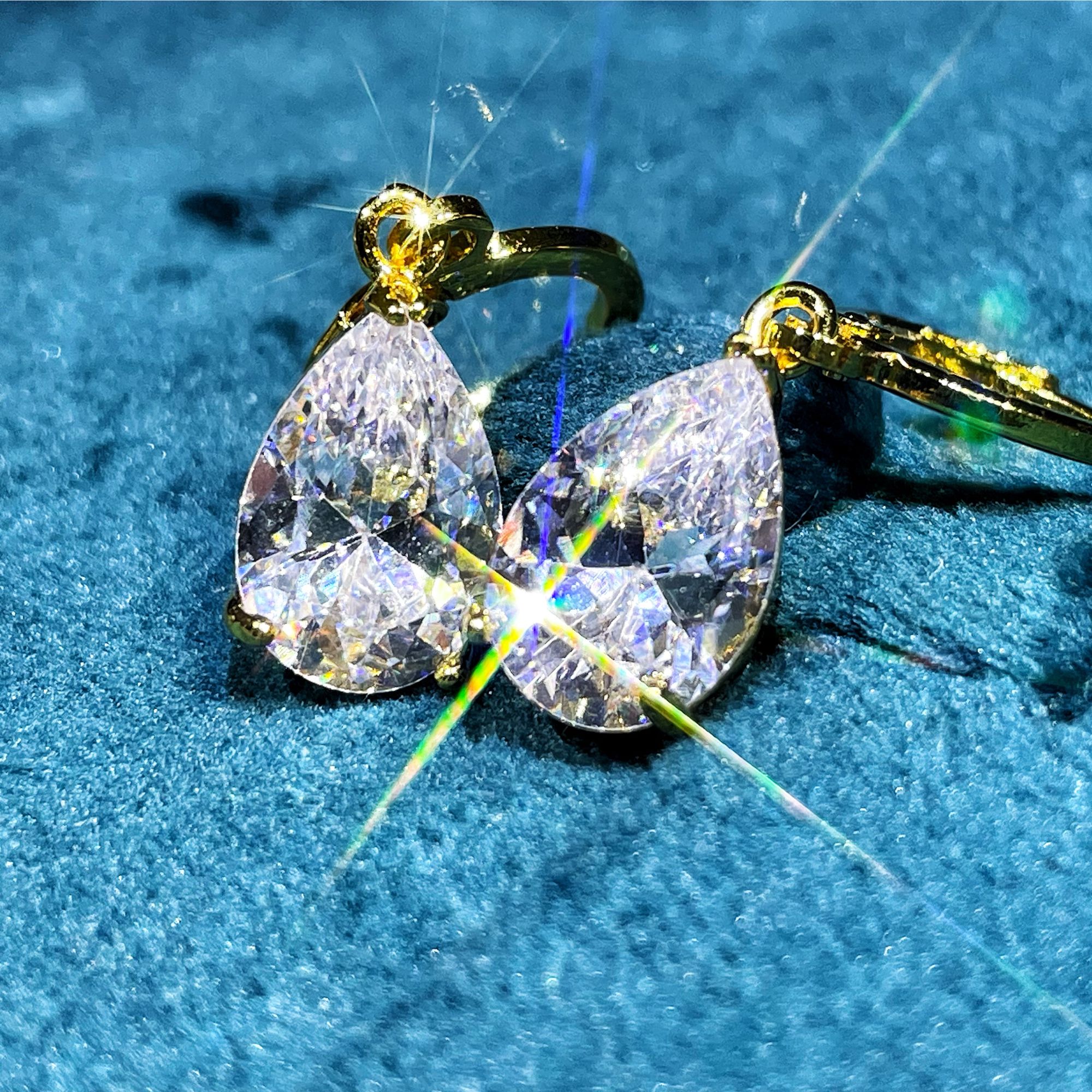 【南非库里南】NFKLN 高端奢华定制  金色水滴耳钩 489