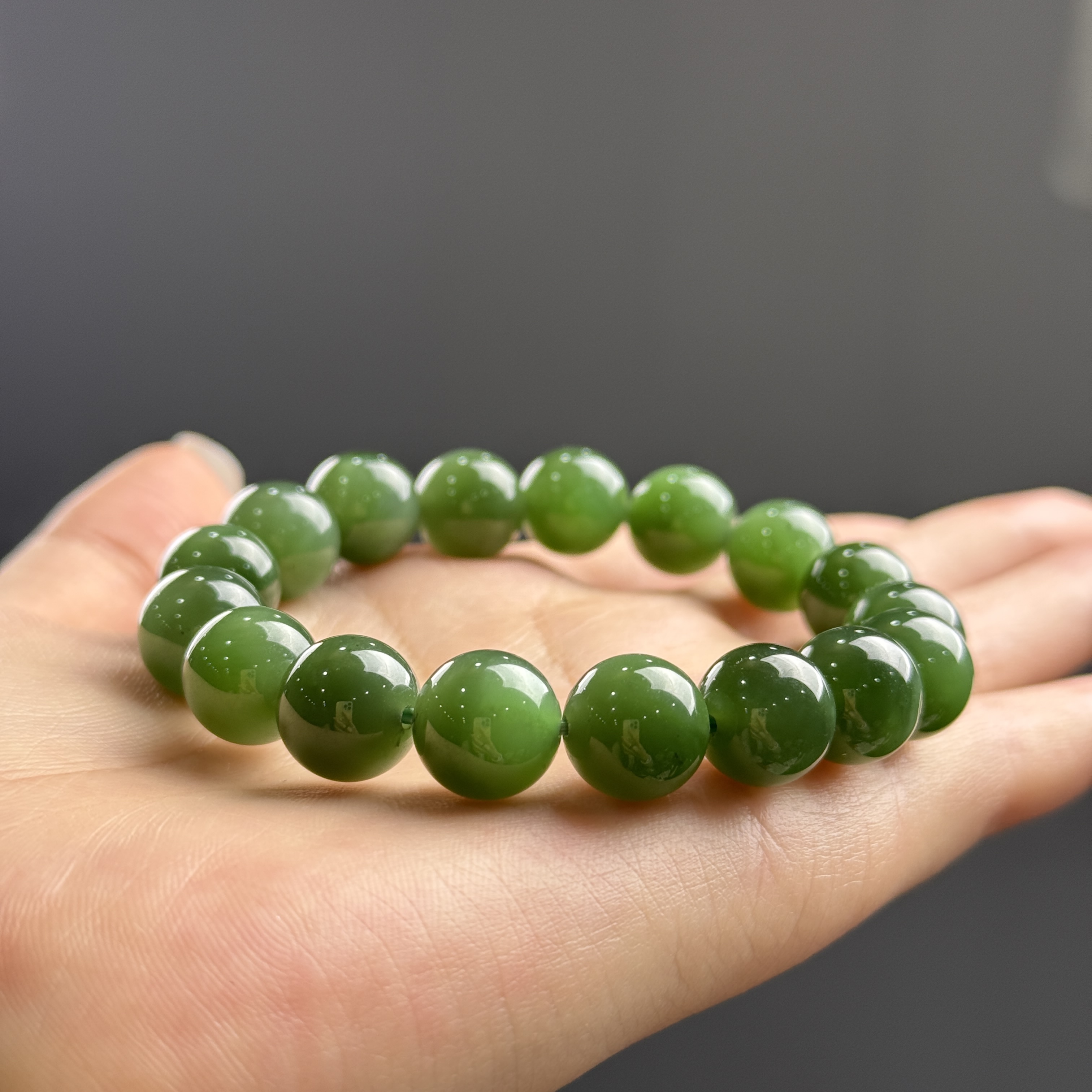 【仔仔臻选】和田玉碧玉手串卡12mm（拍一发一多样性发货）