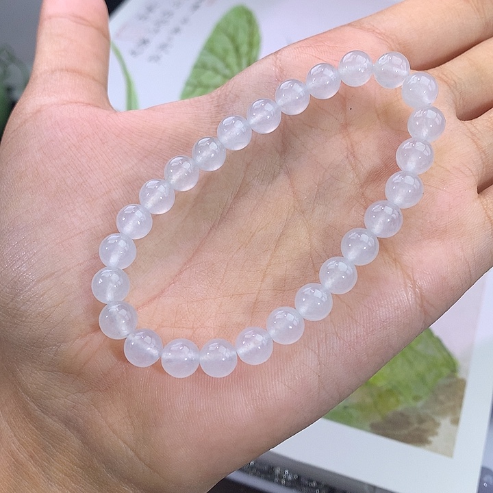 手链翡翠未镶嵌翡翠白冰手串