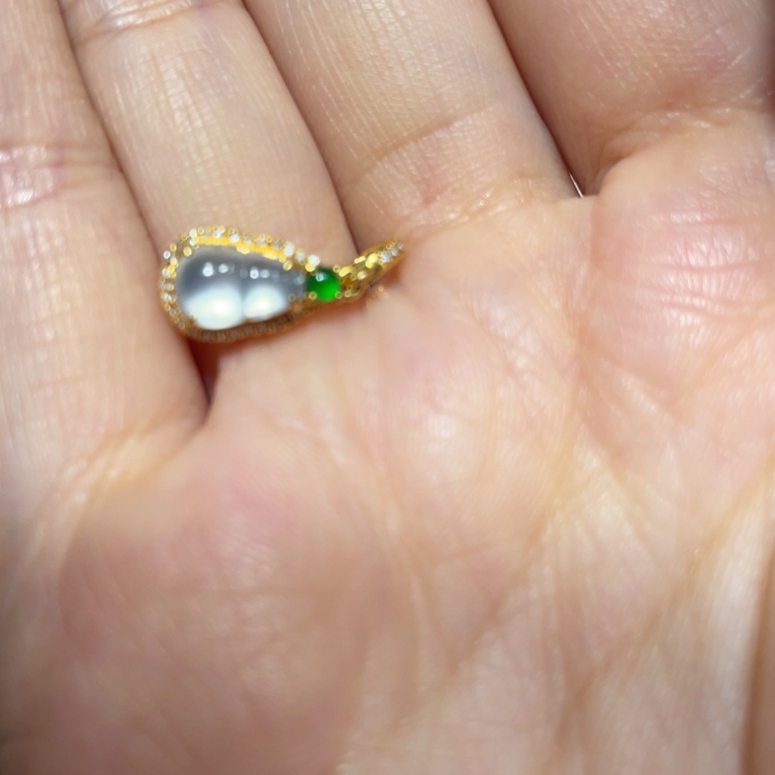 翡翠颈饰18K金镶嵌叮*天然