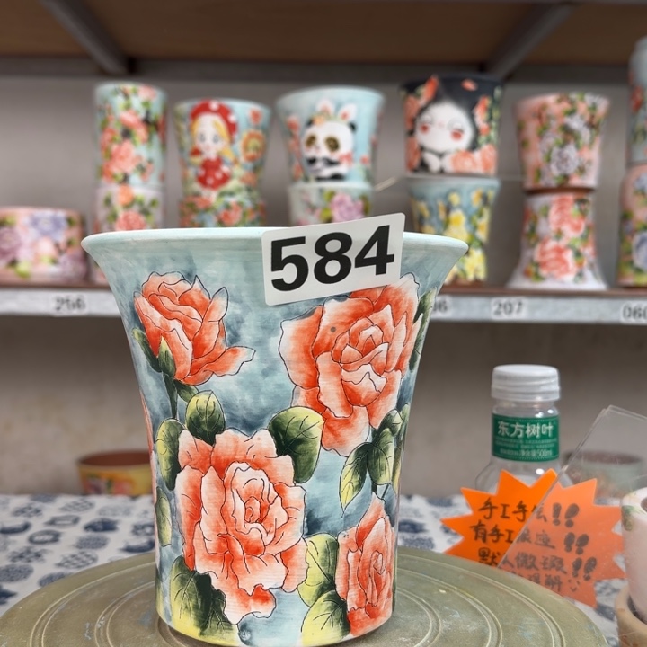 景德镇手绘多肉花盆