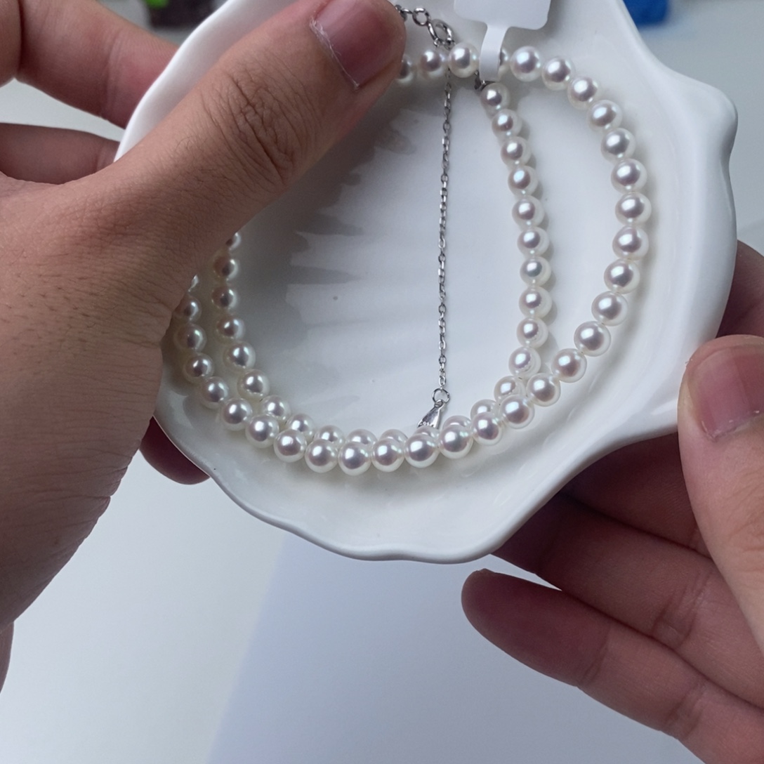 嗲***媚淡水珍珠项链银S925镶嵌222158