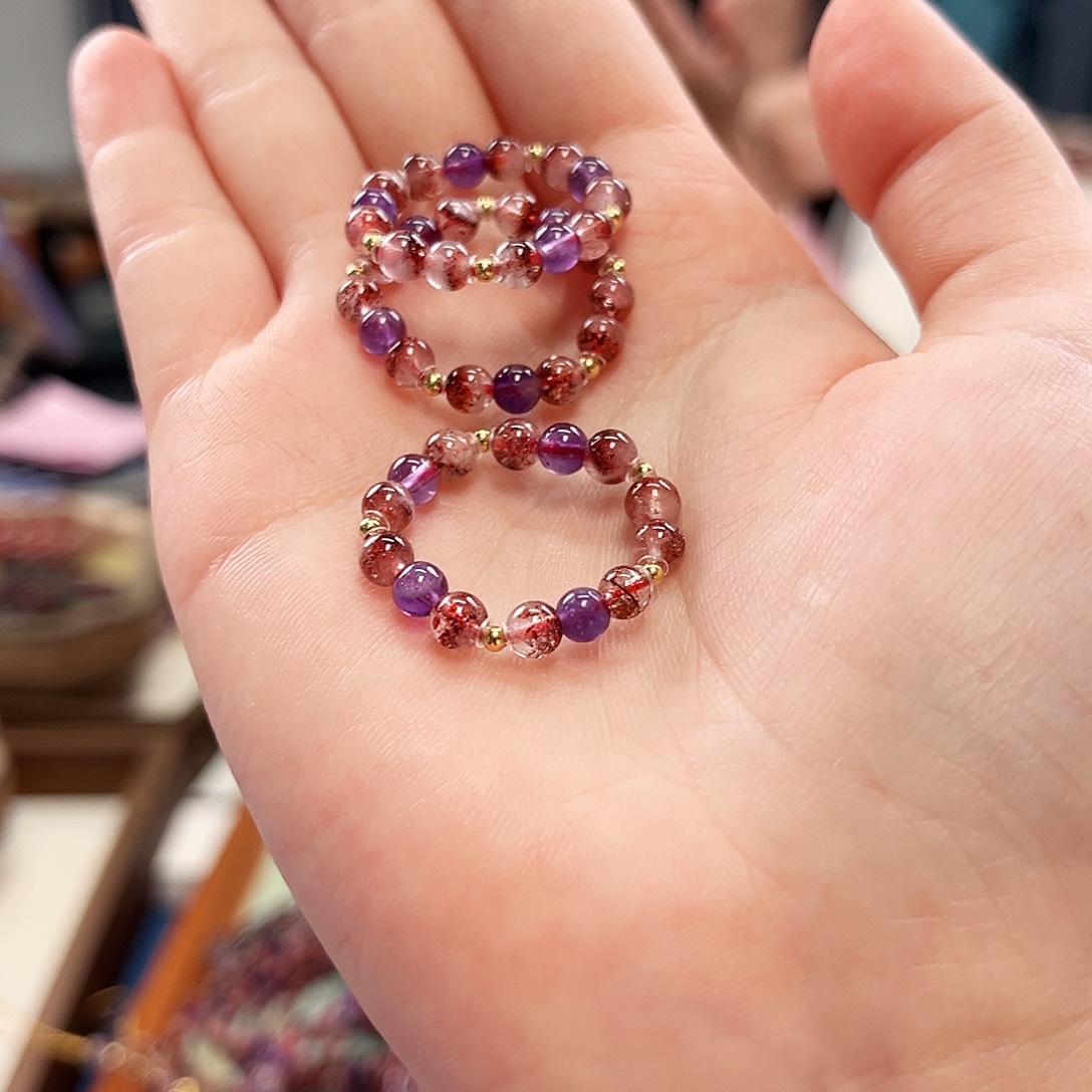 戒圈未镶嵌水晶金草莓4m（多样式发一）