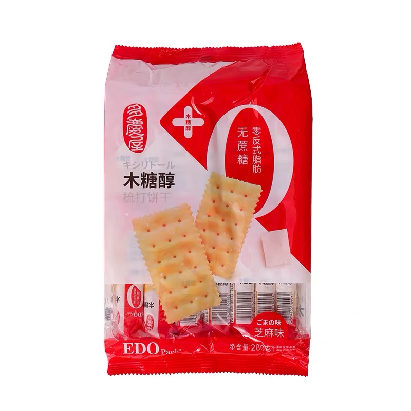 EDO pack木糖醇苏打饼（芝麻味）280g*4