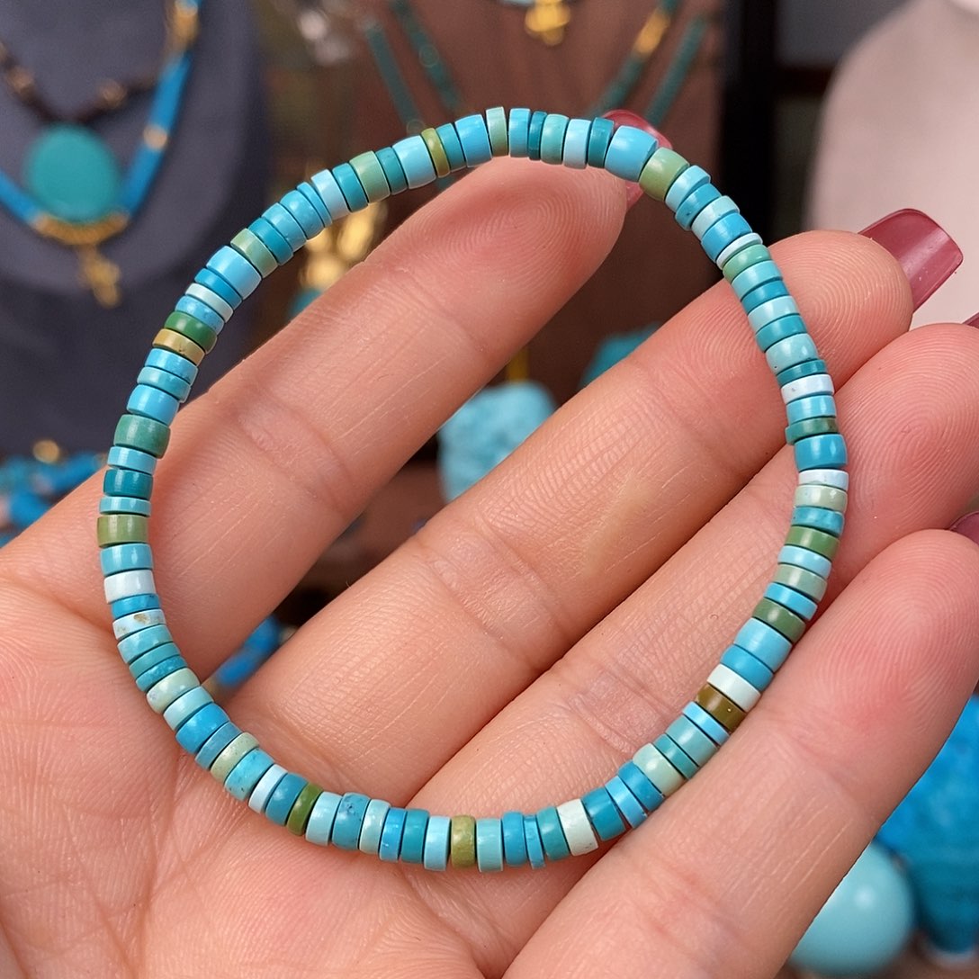 绿松石颈饰未镶嵌4.2mm隔珠单圈