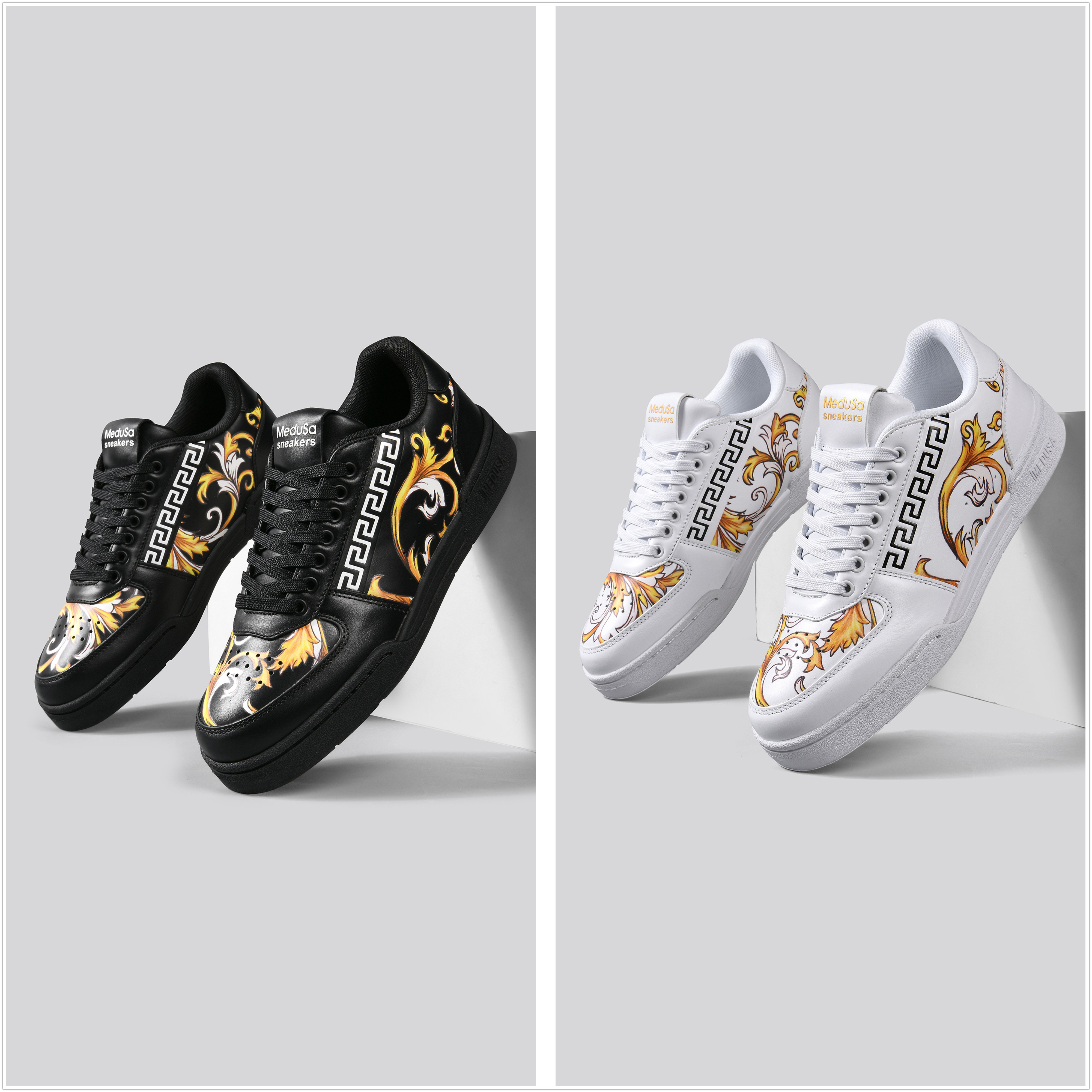 【头层牛皮】MeduSa美杜莎男鞋秋冬新款低帮小白鞋时尚潮流休闲板鞋