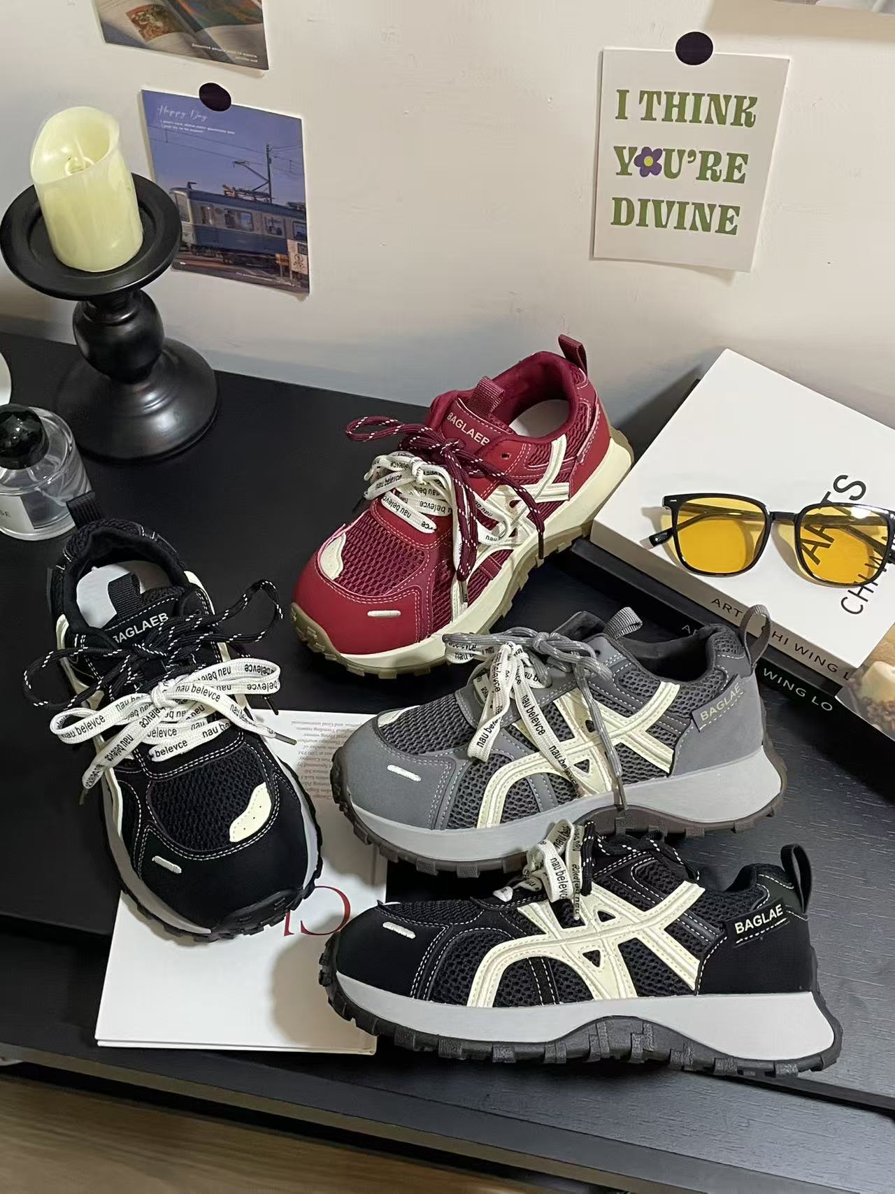 【阿甘】“秋季百搭复古运动风撞色阿甘鞋”（跟高5）