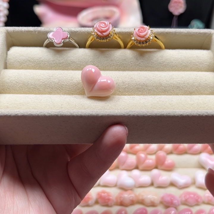 (***a手串/手链贝壳粉贝大桃心