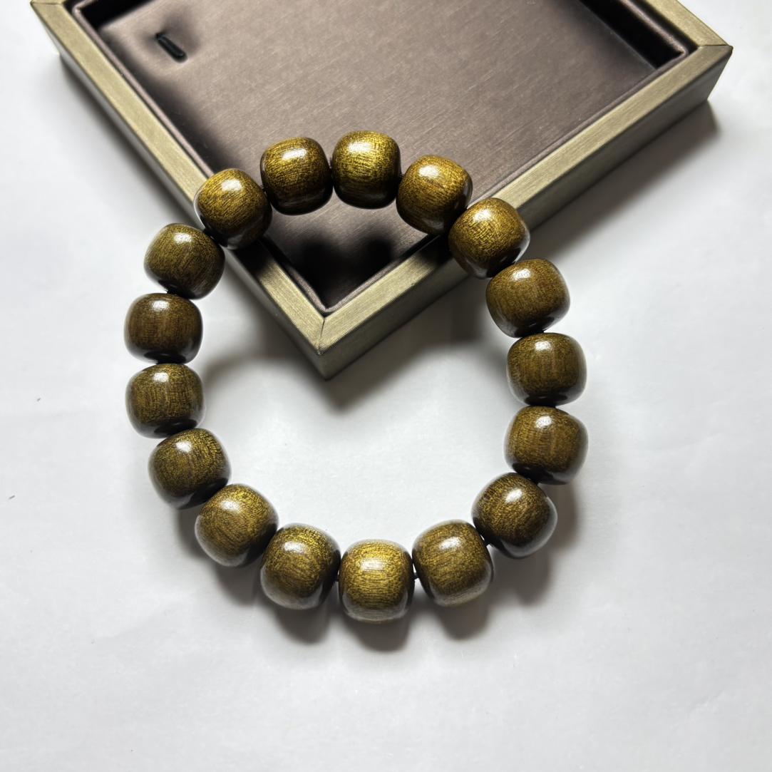 A943 黑金金丝楠木阴沉木13*12桶珠手串