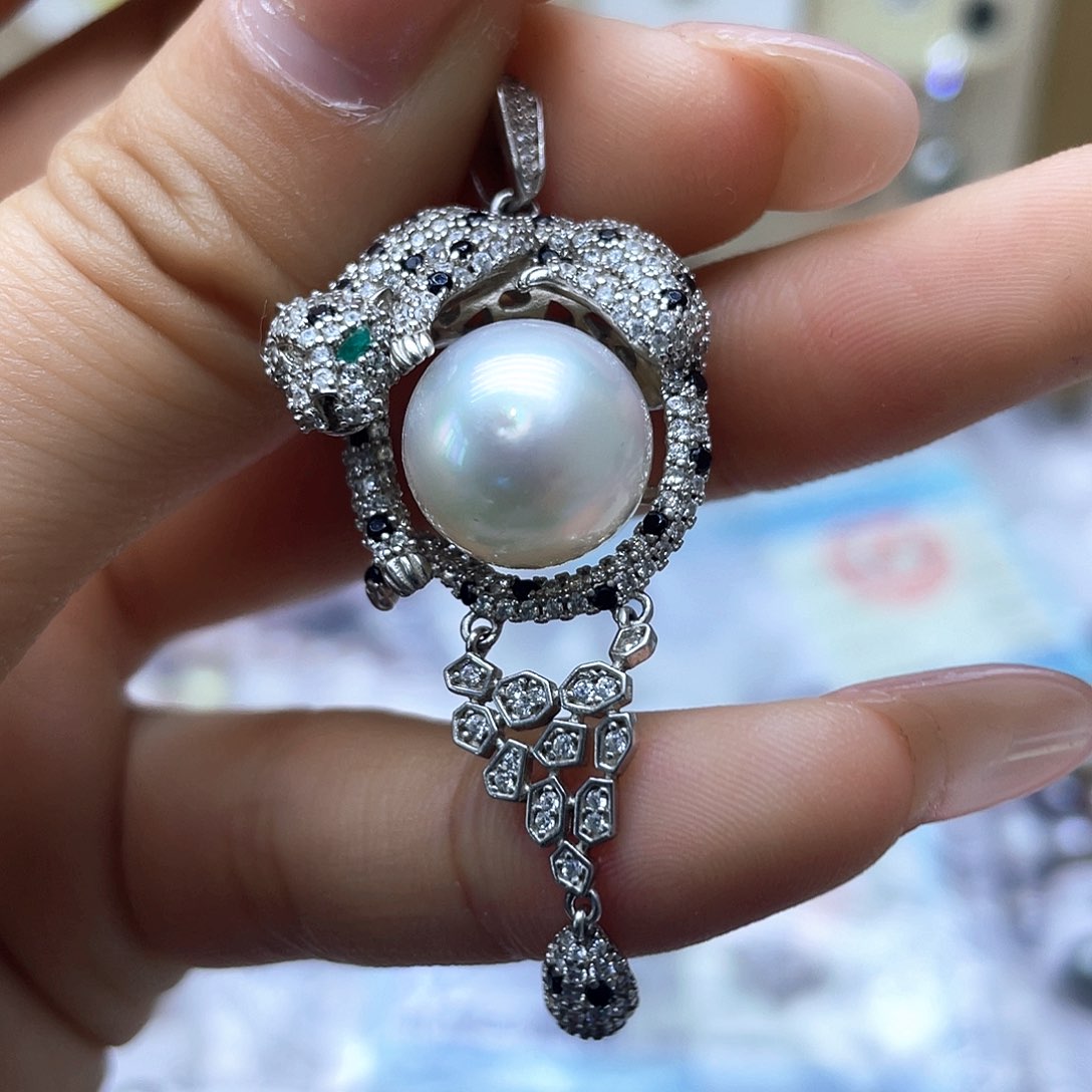 海水珍珠颈饰银S925镶嵌