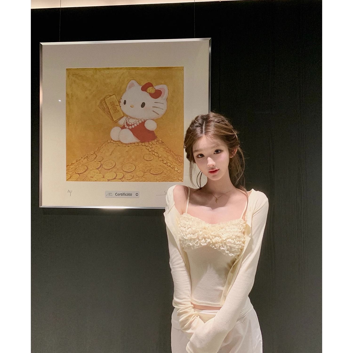 59-99气质名媛瑞丽风森系性感时尚套装吊带镂空纯欲风显瘦