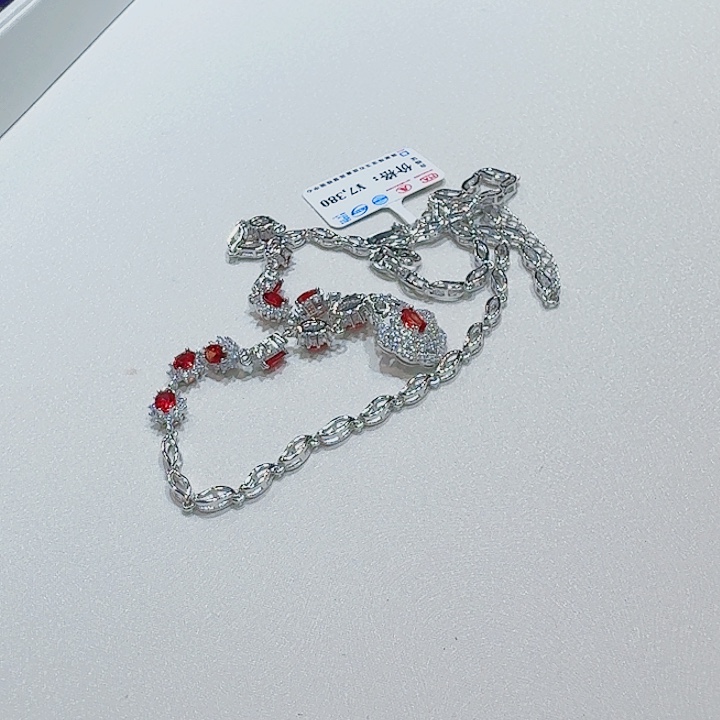 蓝宝石颈饰银S925镶嵌