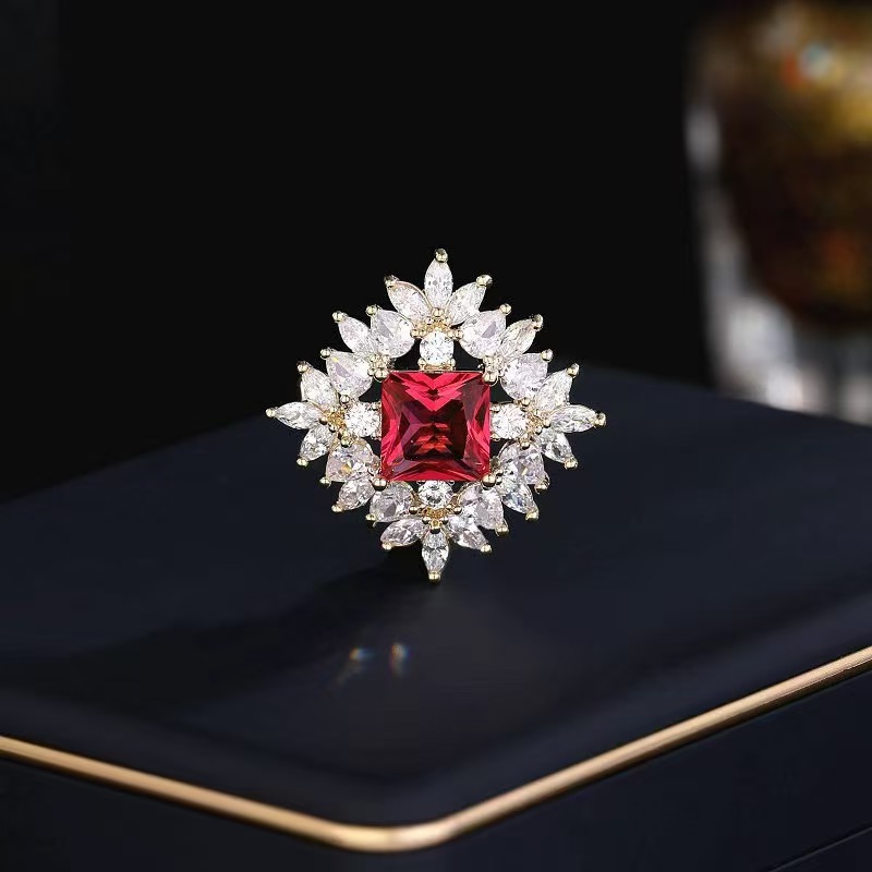 合金合成锆石胸针 气质几何彩钻胸针DP756