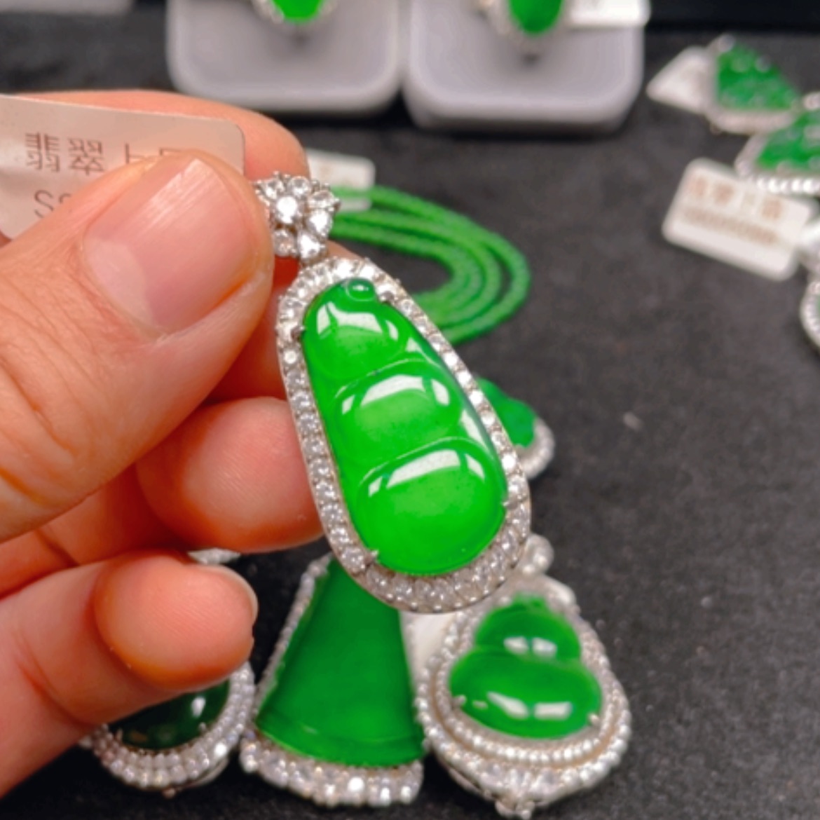 【闪购商品】翡翠颈饰银S925镶嵌吊坠