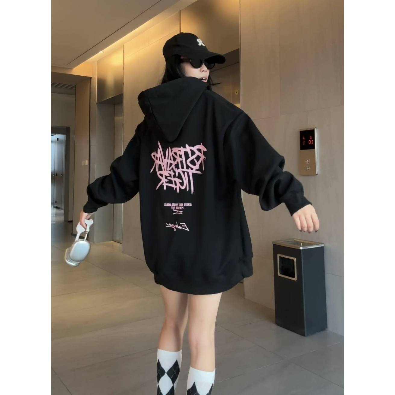 春秋连帽卫衣女潮2025新款巨好看韩系宽松慵懒风秋冬中长款外套