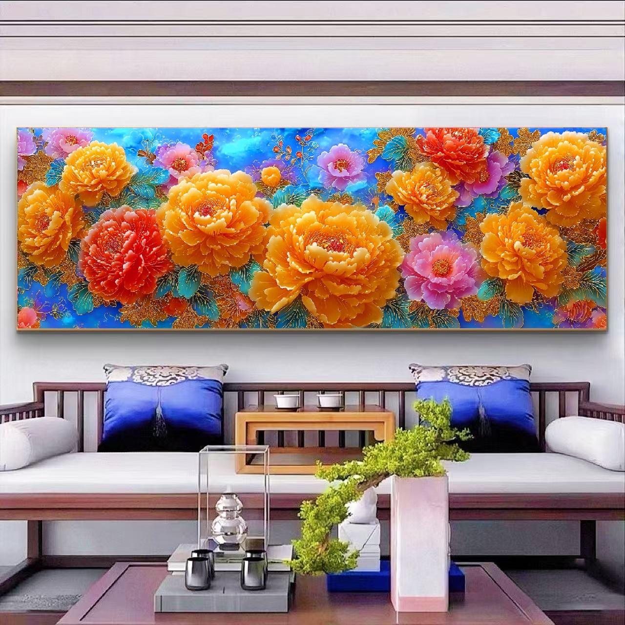 情络甄选 原创版权定制十字绣金海逐花f2737  53个色