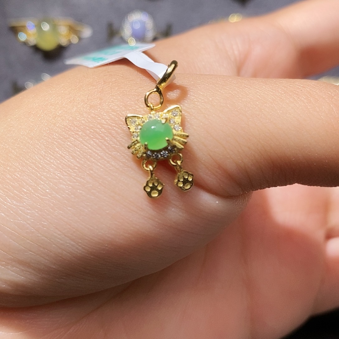 传****翡翠银S925镶嵌戒指11111