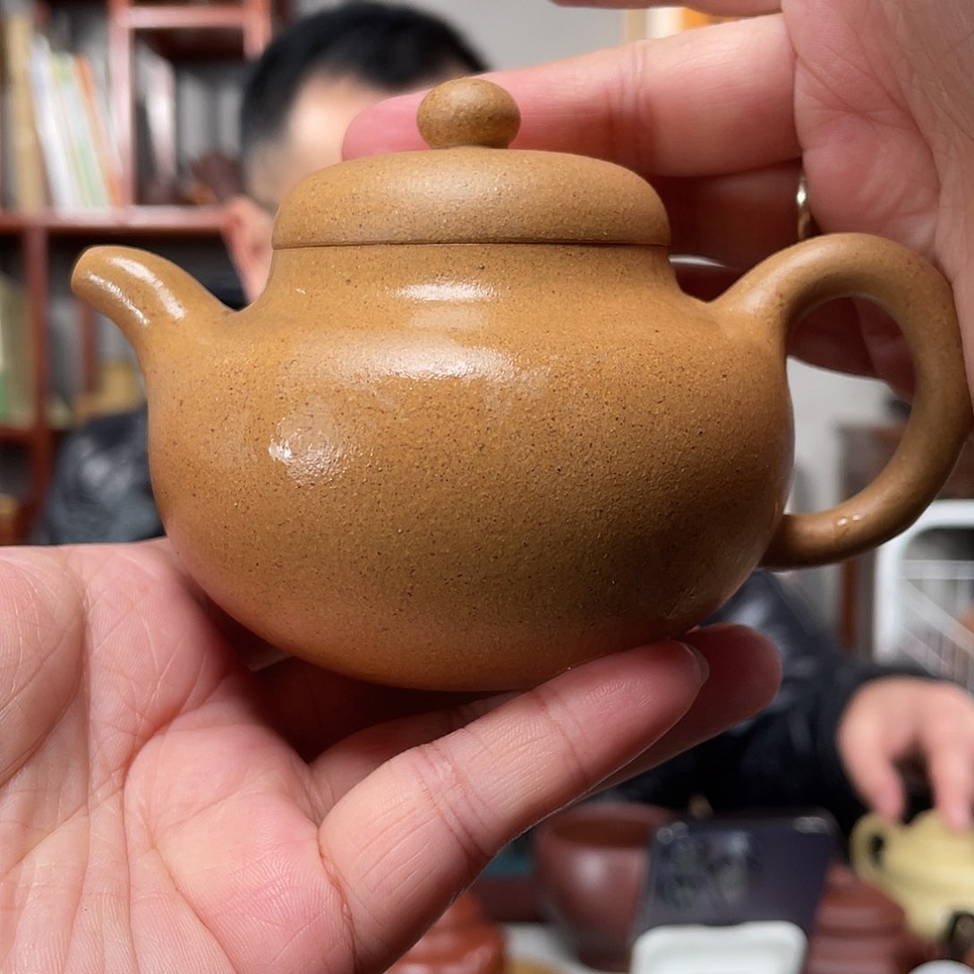 段泥茶壶老宕口黄金段柿圆