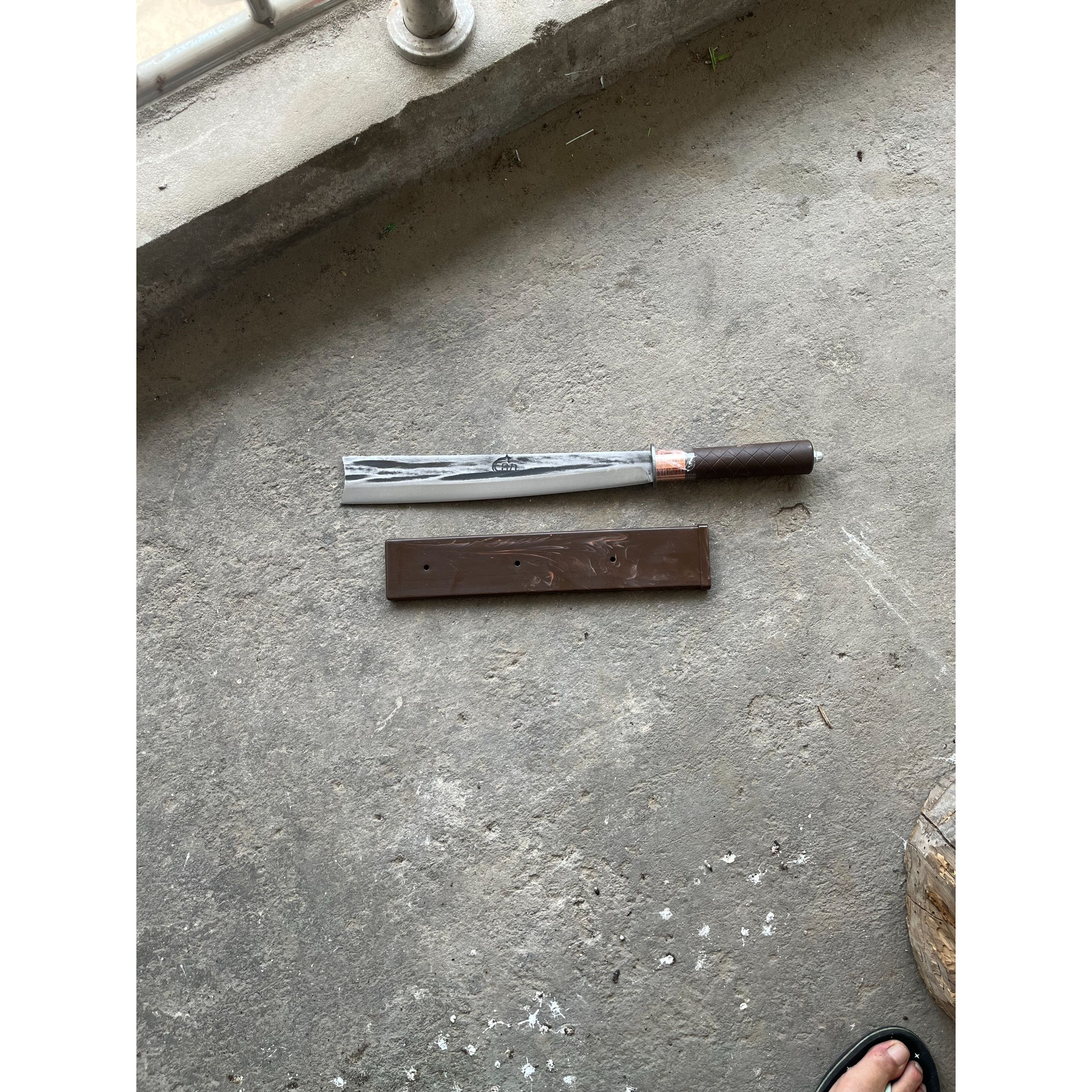 -未开刃-65锰钢一体直刀户外未开刃收藏（未开刃）