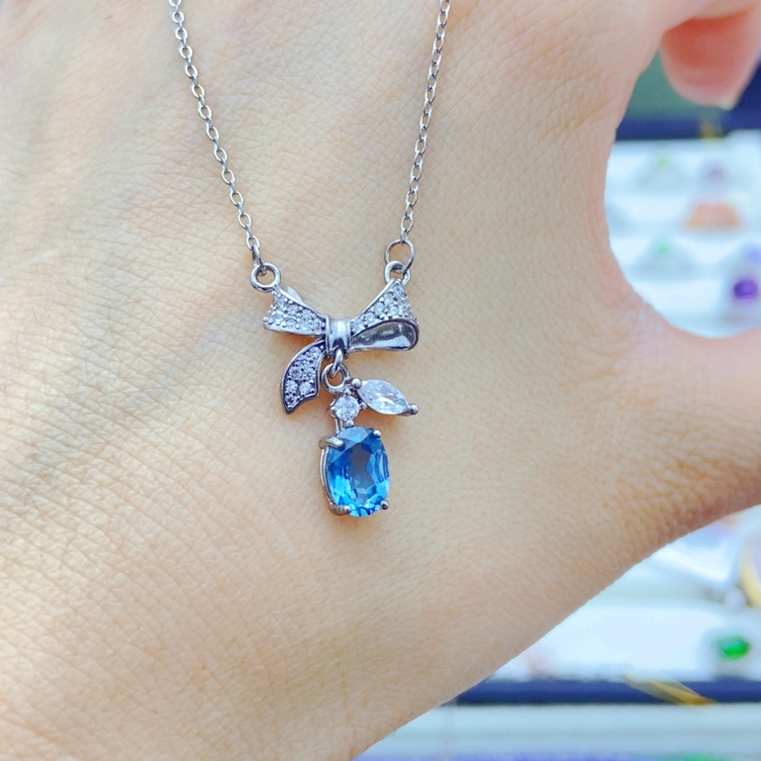 颈饰银S925镶嵌托帕石