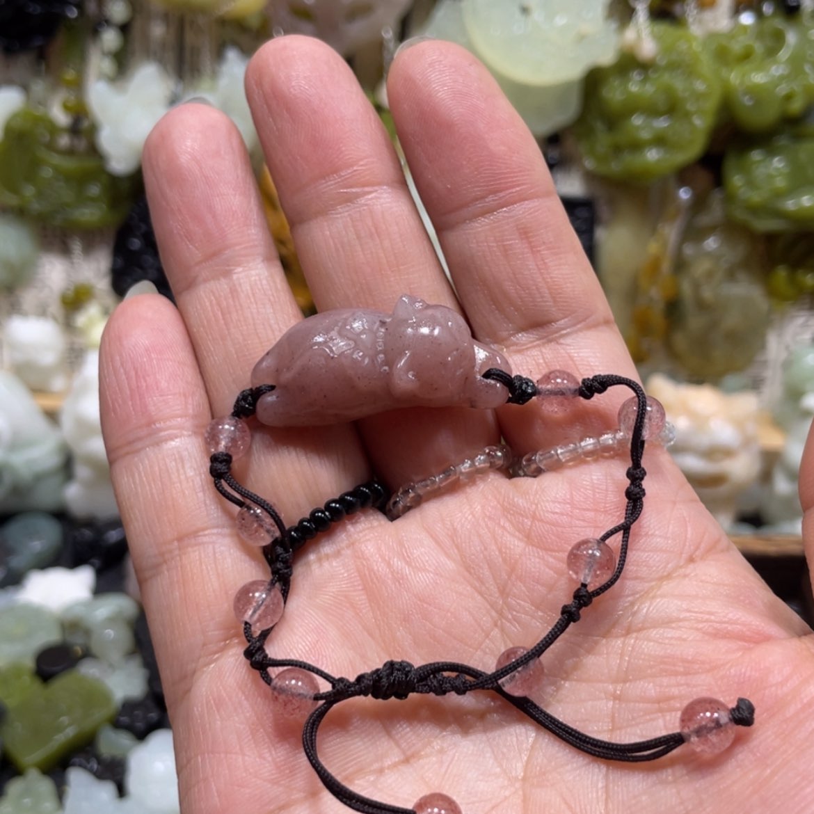 【闪购商品】岫玉颈饰未镶嵌66手串