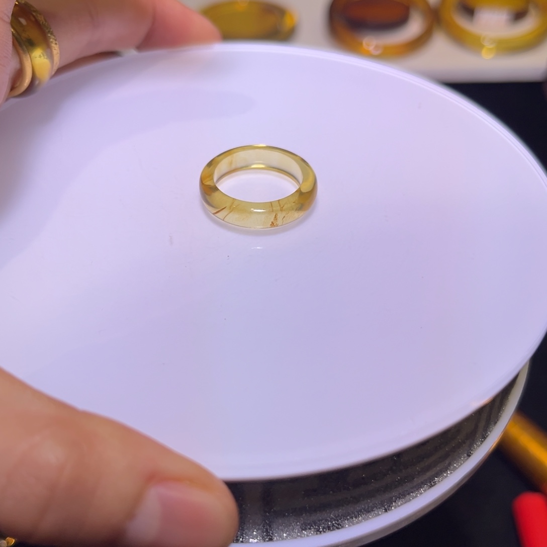 琥珀手镯未镶嵌h****i戒指10号