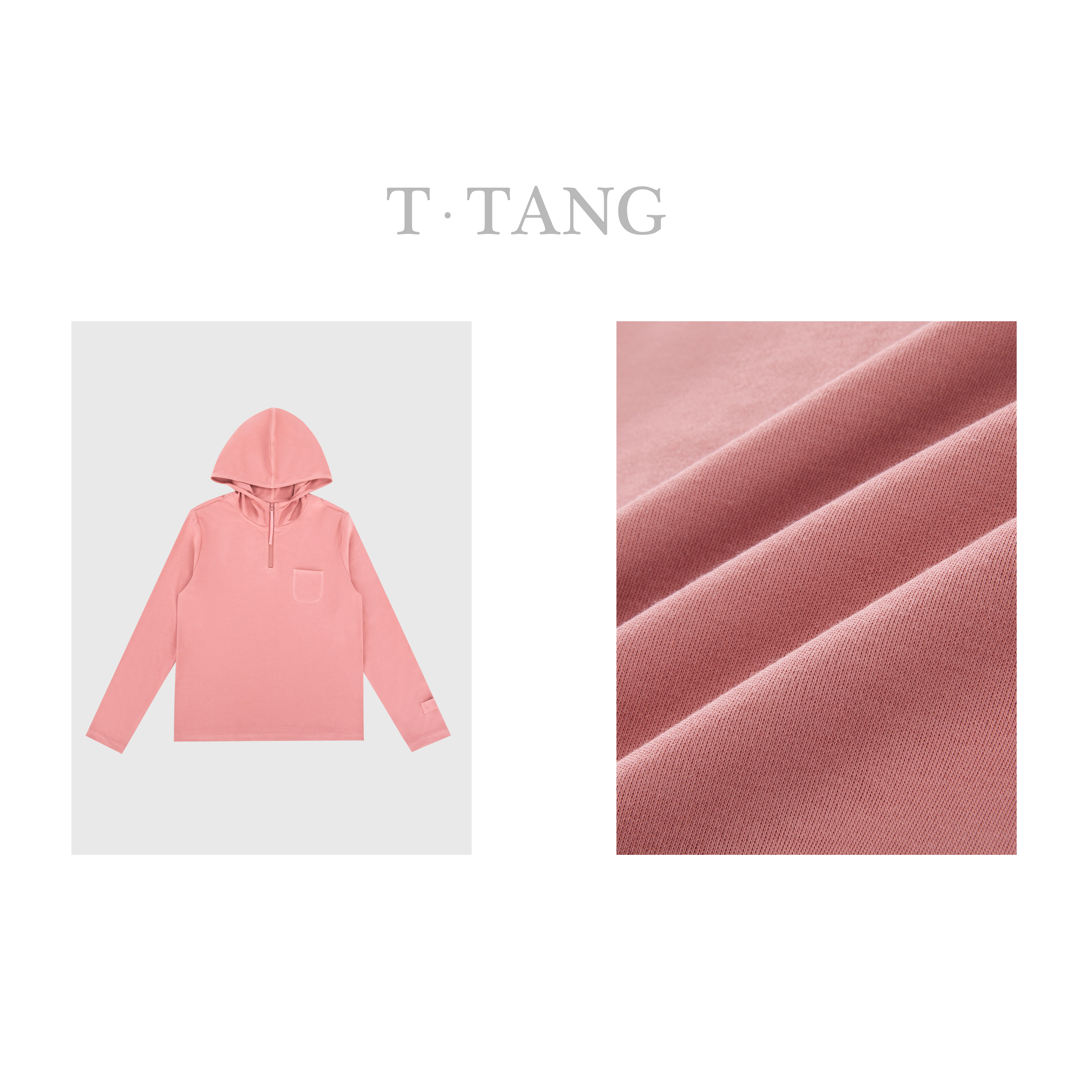 FL秋季240g精品莫代尔棉休闲运动时尚半拉链套头帽衫【6151】