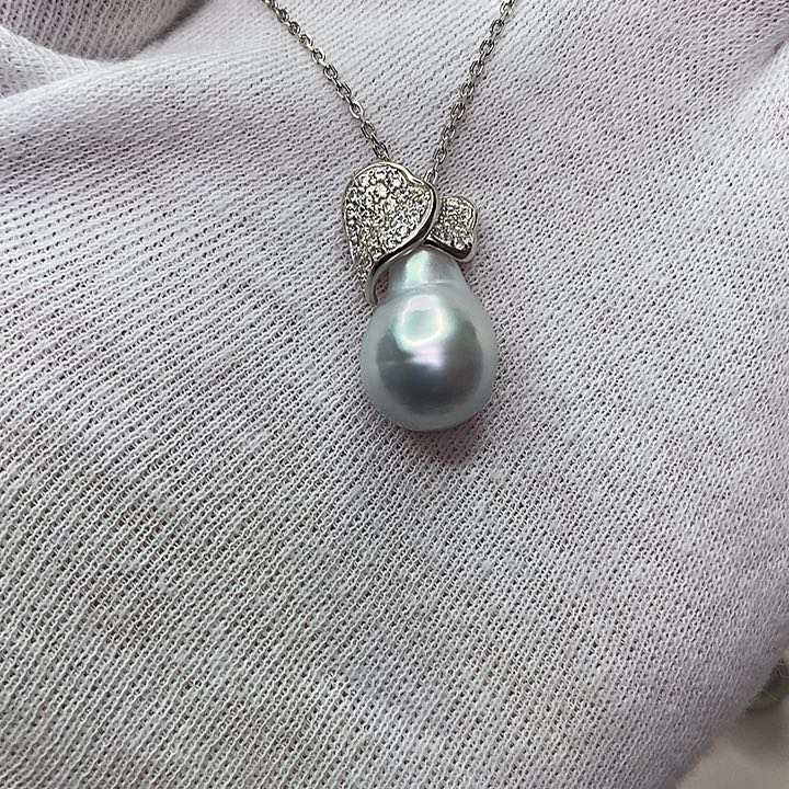 银S925镶嵌吊坠(赠链)海水珍珠