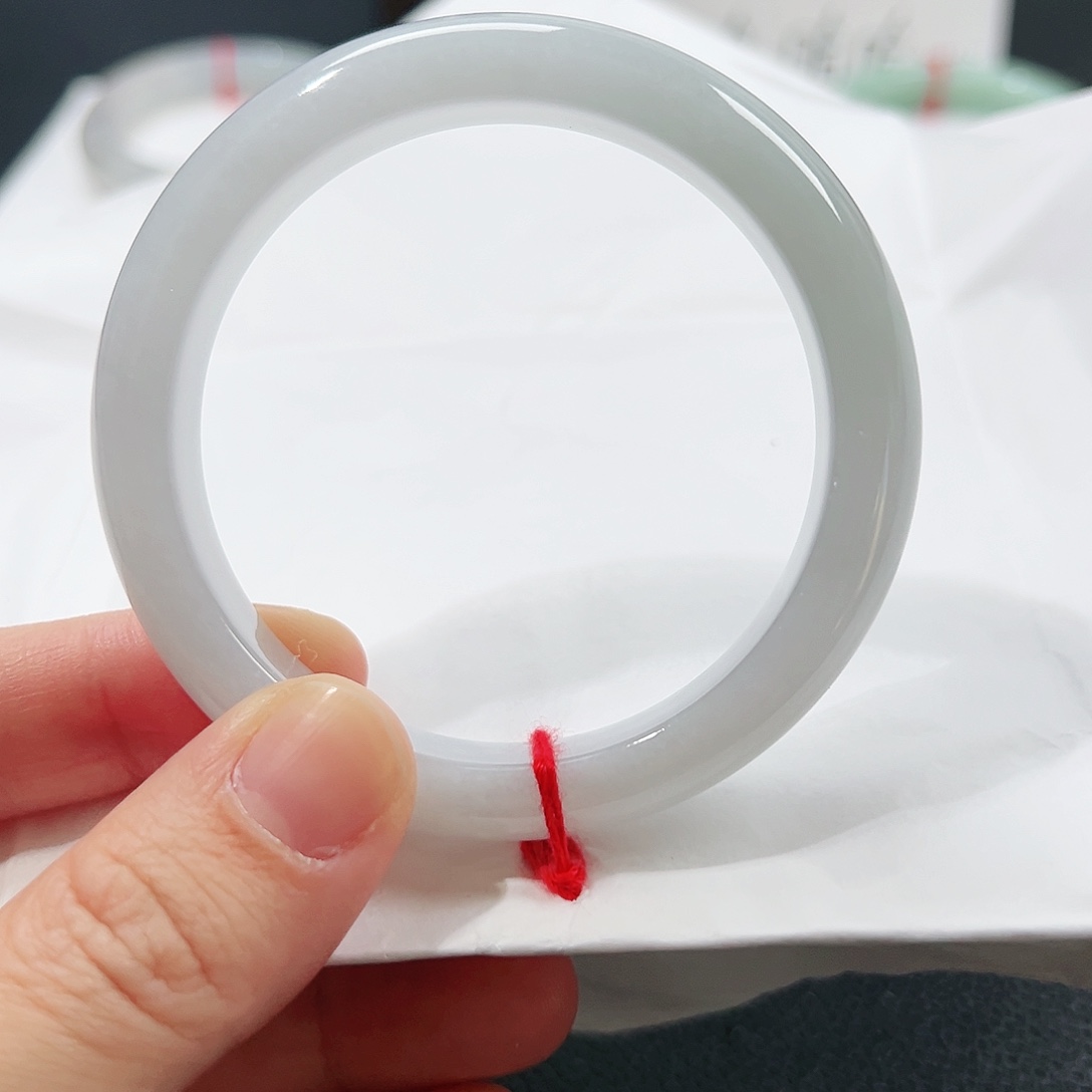 翡翠未镶嵌手镯天然翡翠手镯 54白冰