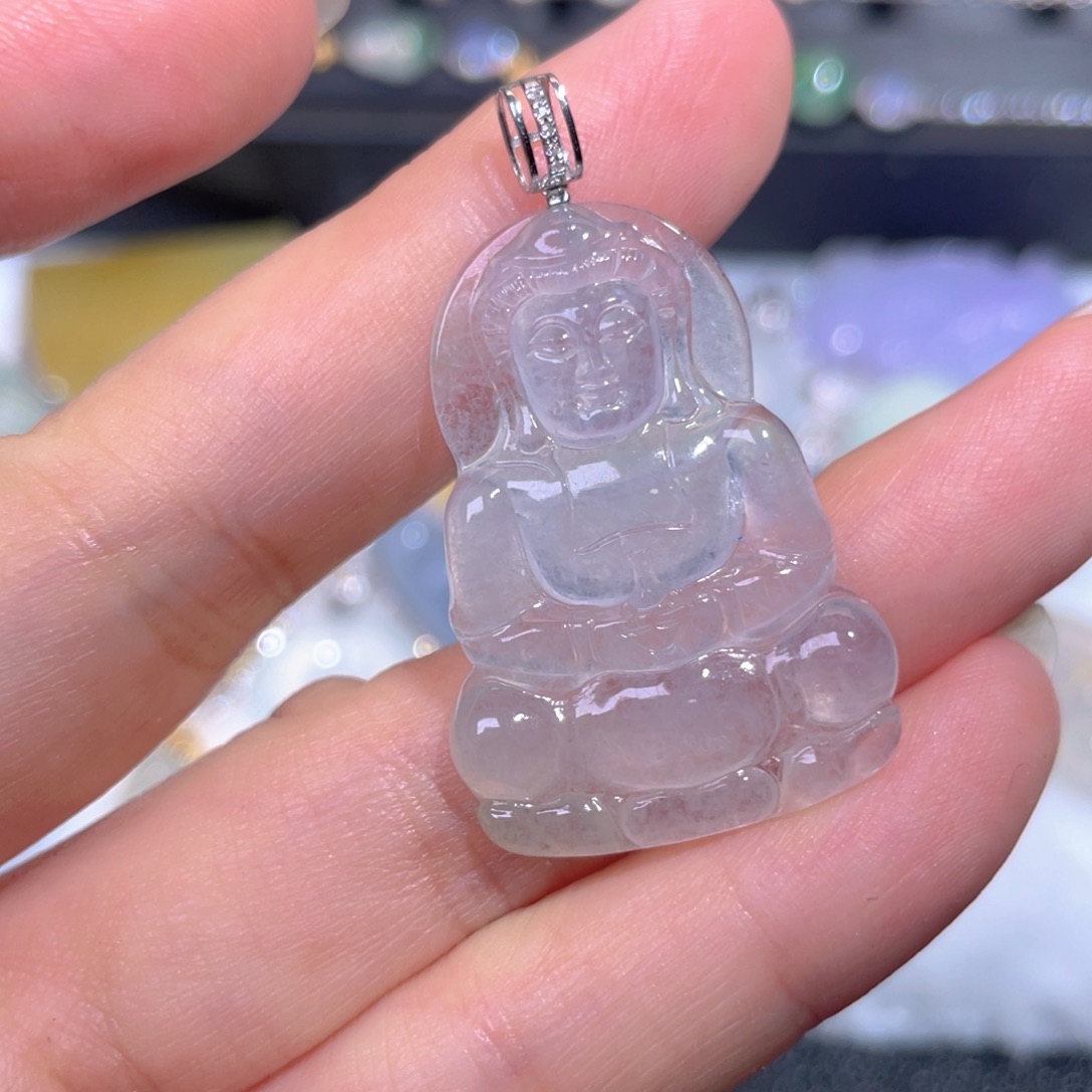 颈饰18K金镶嵌翡翠翡翠