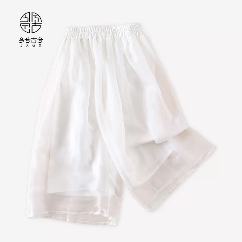 汉服裤子儿童飘逸白色双层雪纺阔腿裤仙气古装裤中国风打底裤舞蹈