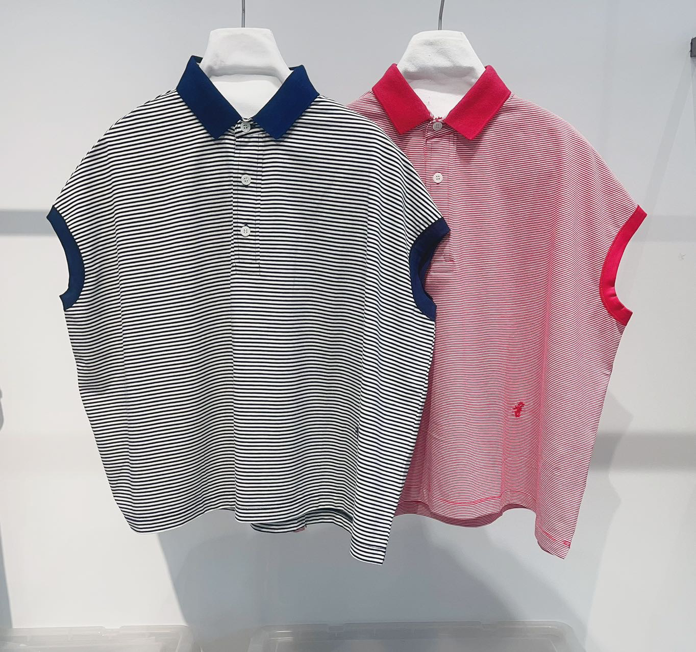 廓形polo领T恤条纹