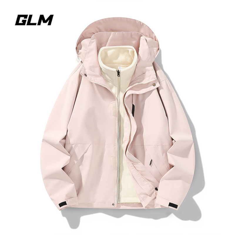 GLM日系新款防水登山服三合一可拆卸外套2024秋冬季男女款冲锋衣