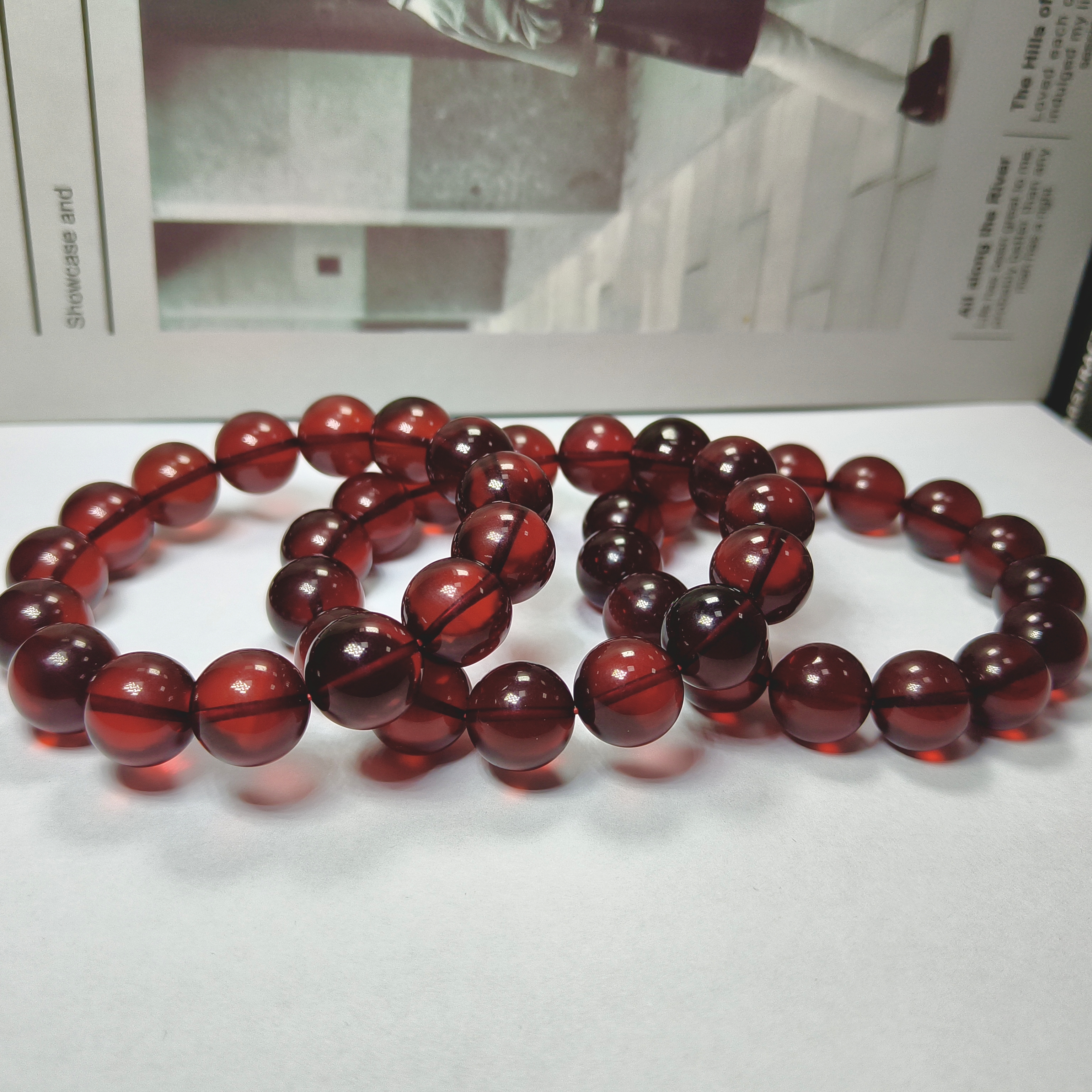 【村有晶品】天然血珀单圈手链 多样性发一件 约14mm 1046ZBLF