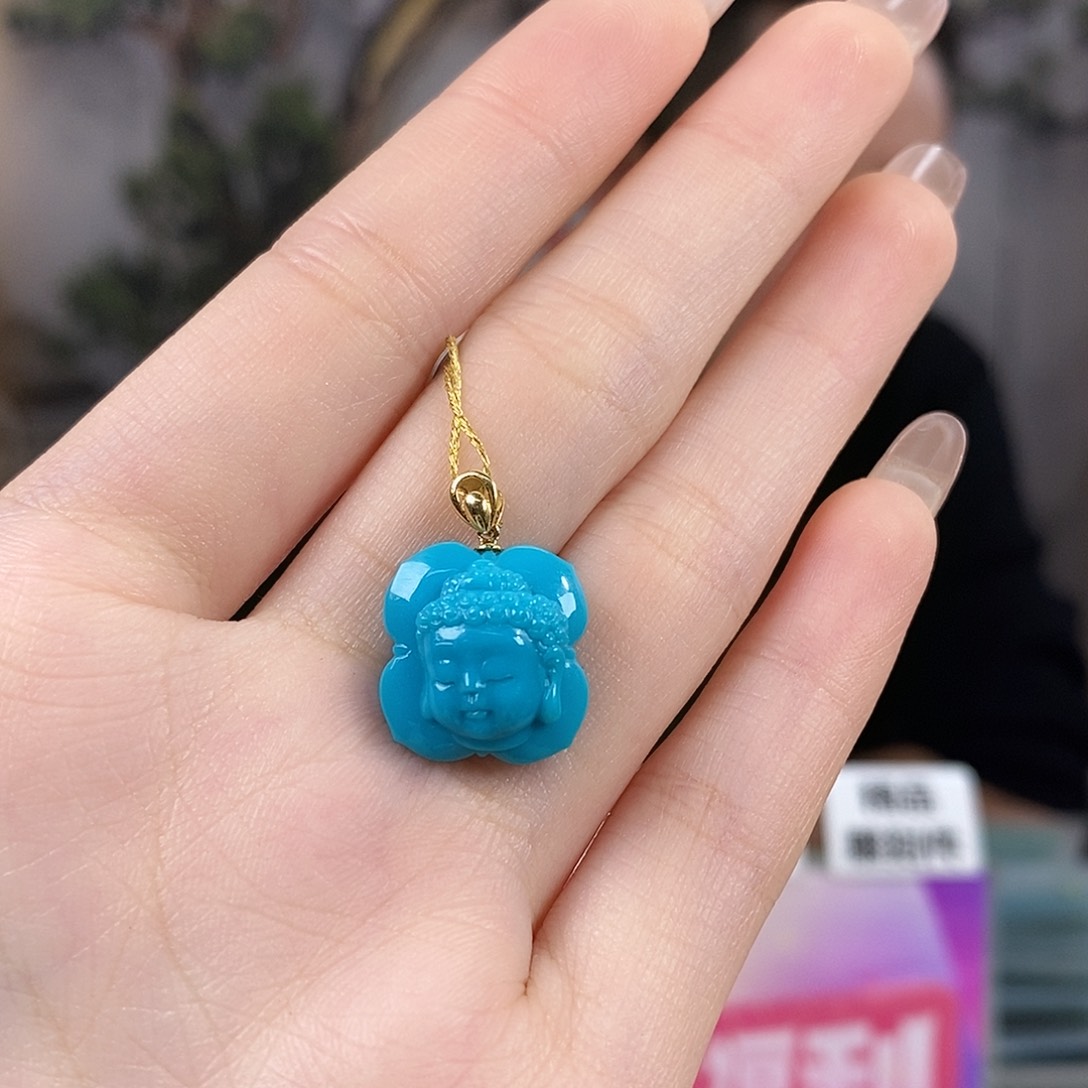 绿松石18K金镶嵌珠宝奇石