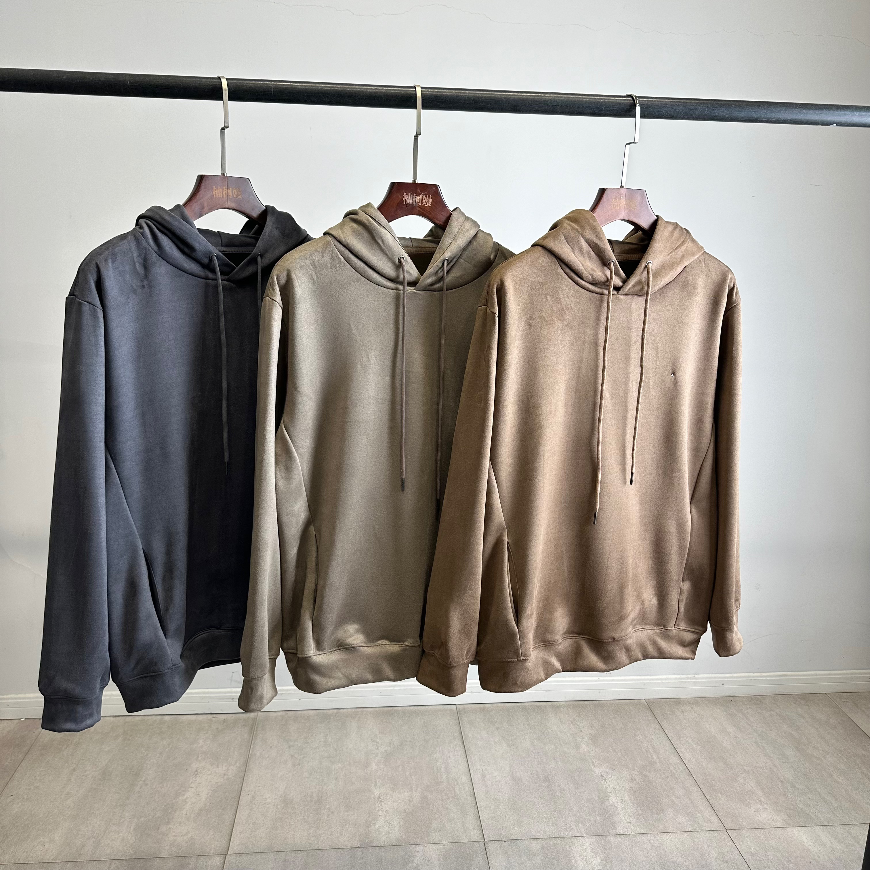 高端重刺绣外贸户外男女同款弹力长袖运动连帽卫衣休闲套头衫1039