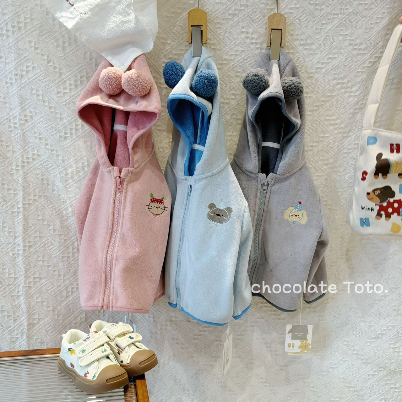 【Toto冬款】小黑猫猫爪黑灰拼接加绒卫裤