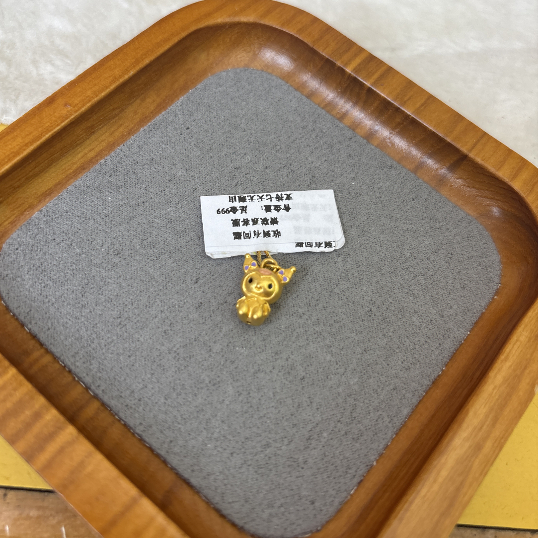 B0103库洛米黄金提溜黄金足金999吊坠
