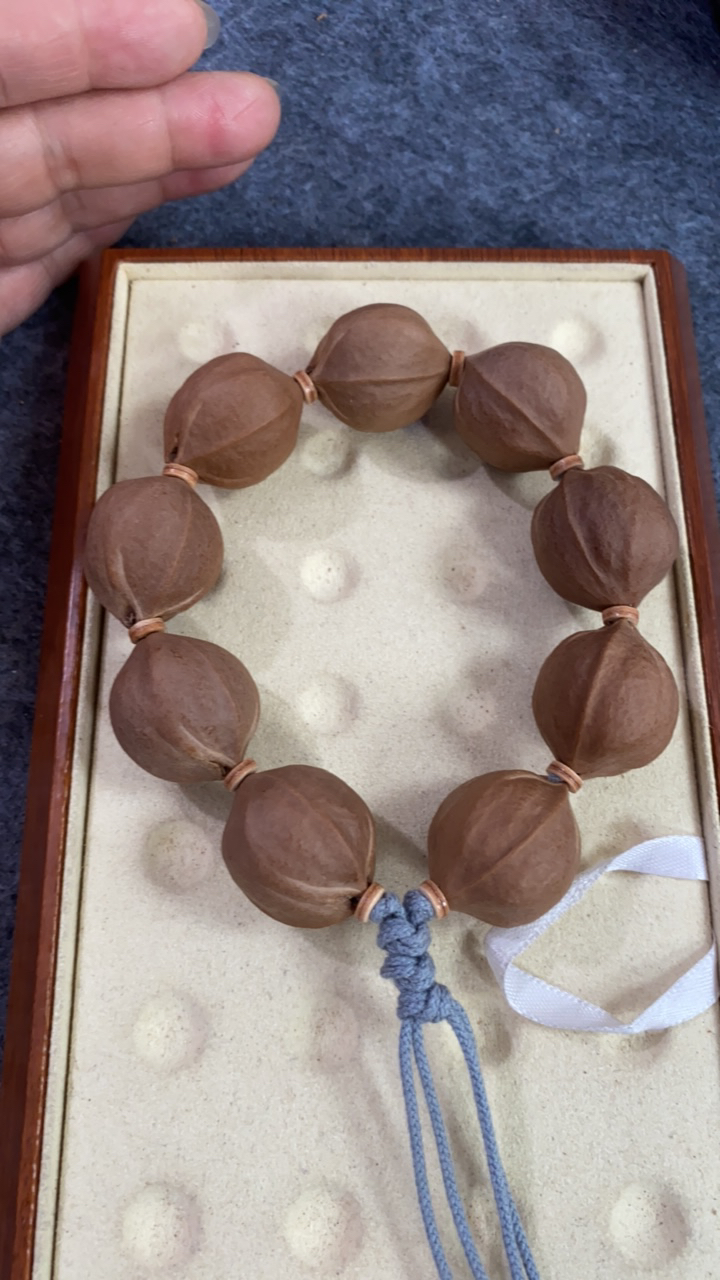 梅林老树铁核2.4 X2.8，橄榄核文玩原皮手串