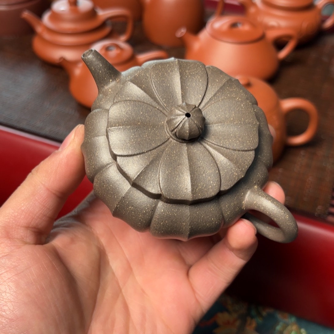 紫砂茶壶葵八菱 天青 半手150cc