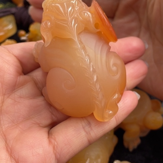 石英质玉（黄龙玉）把件未镶嵌