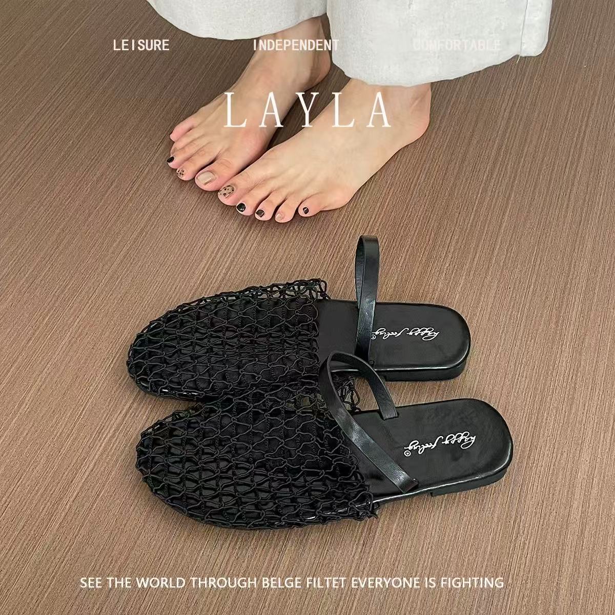 平底包头半拖鞋外穿女鞋2025春夏新款女鞋5540-54