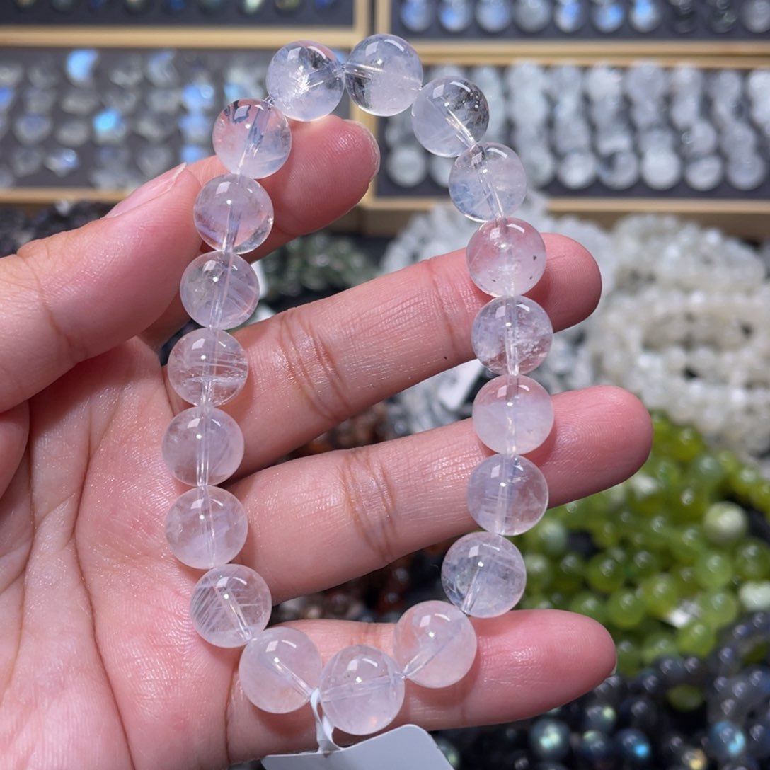 水晶手链未镶嵌蓝针手链10mm捡漏价