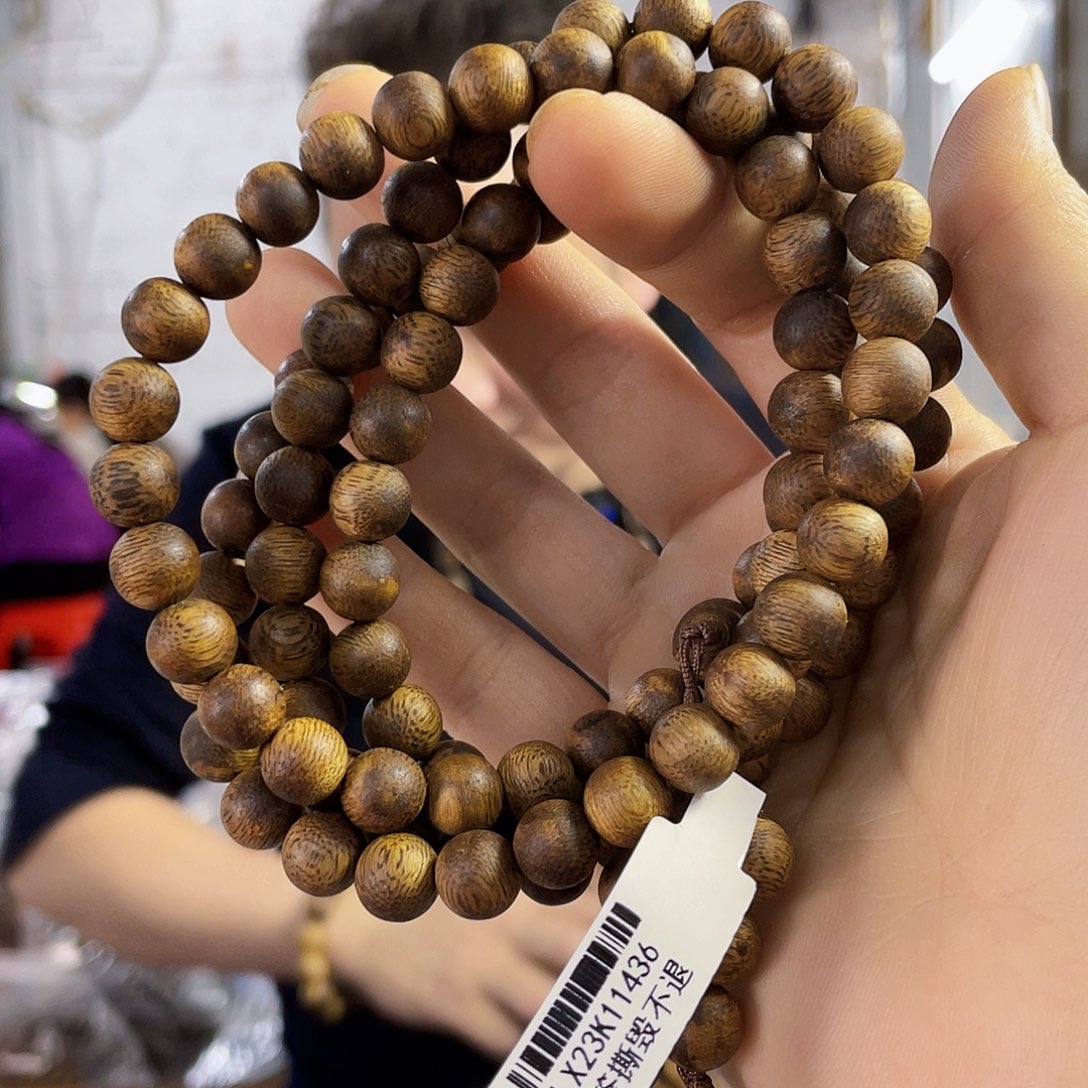手串沉香老*野生红棋圆珠长串0.9/31克多样性发一