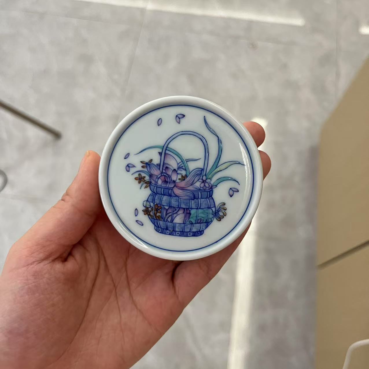 【景德】占春生斗彩花篮盖置fzcsy1024