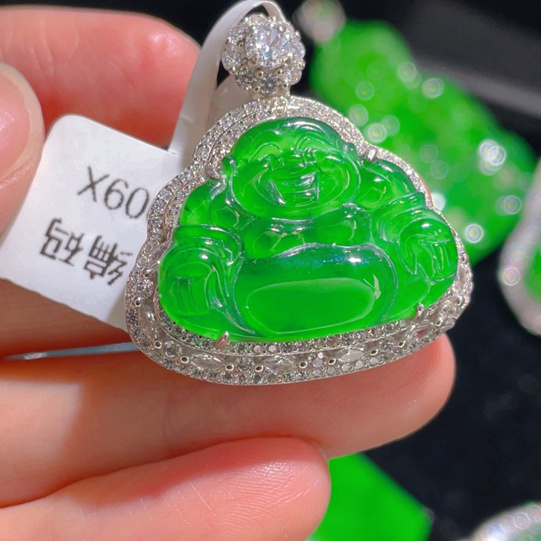 翡翠吊坠(不含链)银S925镶嵌