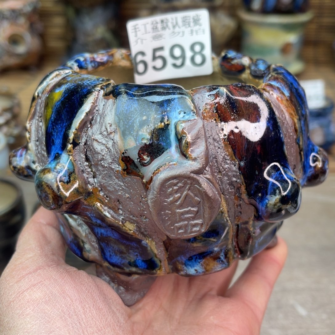 手工花盆默认瑕疵完美者勿拍